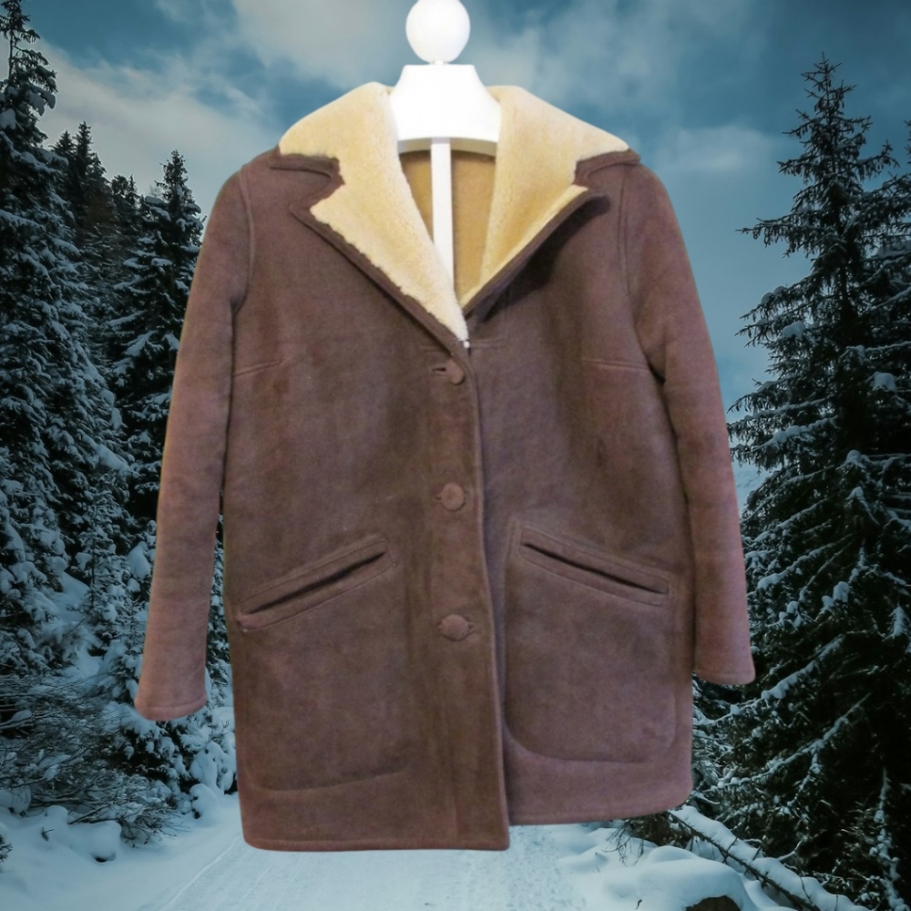 Vintage 70s Heavy Suede  Coat
